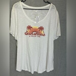 Maurices White Tee with Sunshine Graphic